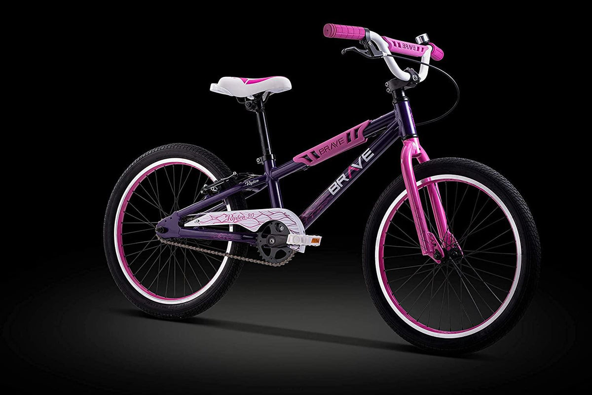 Brave Purple Freestyle BMX Kids 20" Bicycle, Lightweight Aluminum Frame and Fork, Easy to Ride! Premium Parts, Premium Safety, Without Premium Price!