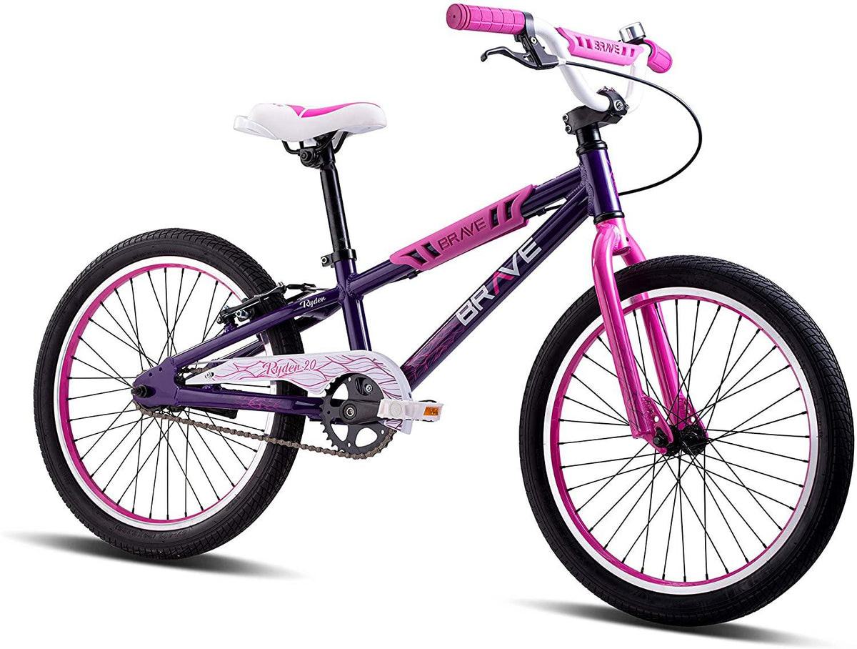 Brave Purple Freestyle BMX Kids 20" Bicycle, Lightweight Aluminum Frame and Fork, Easy to Ride! Premium Parts, Premium Safety, Without Premium Price!