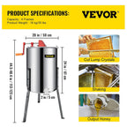 bestequip manual honey extractor separator 4 frame bee extractor stainless steel honeycomb spinner crank. beekeeping extraction apiary centrifuge equipment