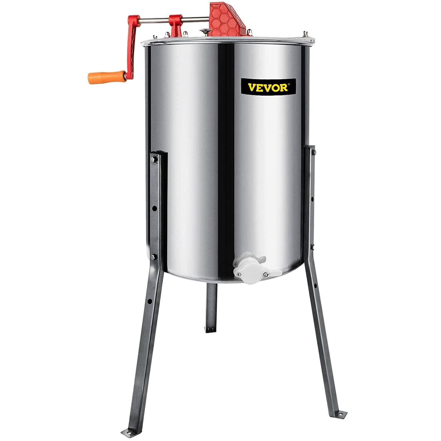 bestequip manual honey extractor separator 4 frame bee extractor stainless steel honeycomb spinner crank. beekeeping extraction apiary centrifuge equipment