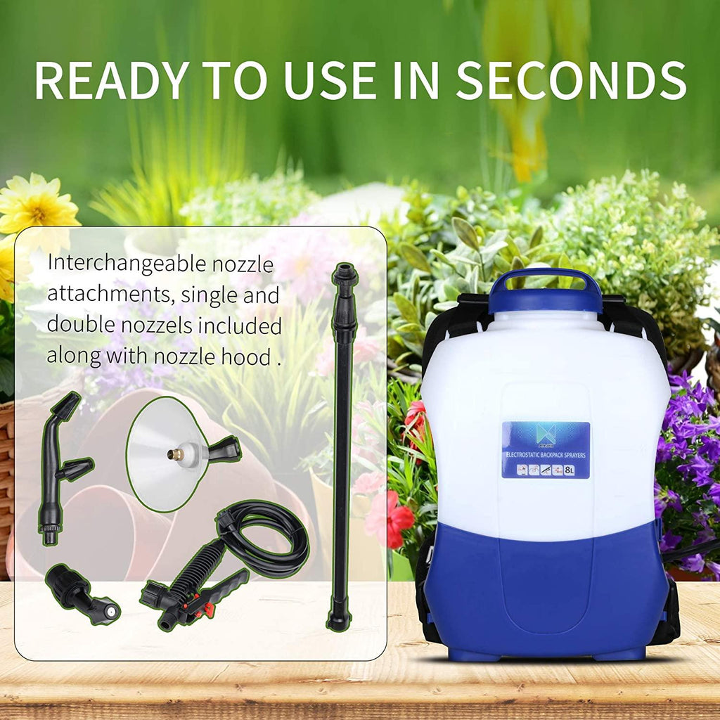 Almarix Electrostatic Sprayer for Disinfectants, Cordless Electrostatic Backpack Sprayer, Battery Powered Electrostatic Sprayer Machine - 2.11 Gal