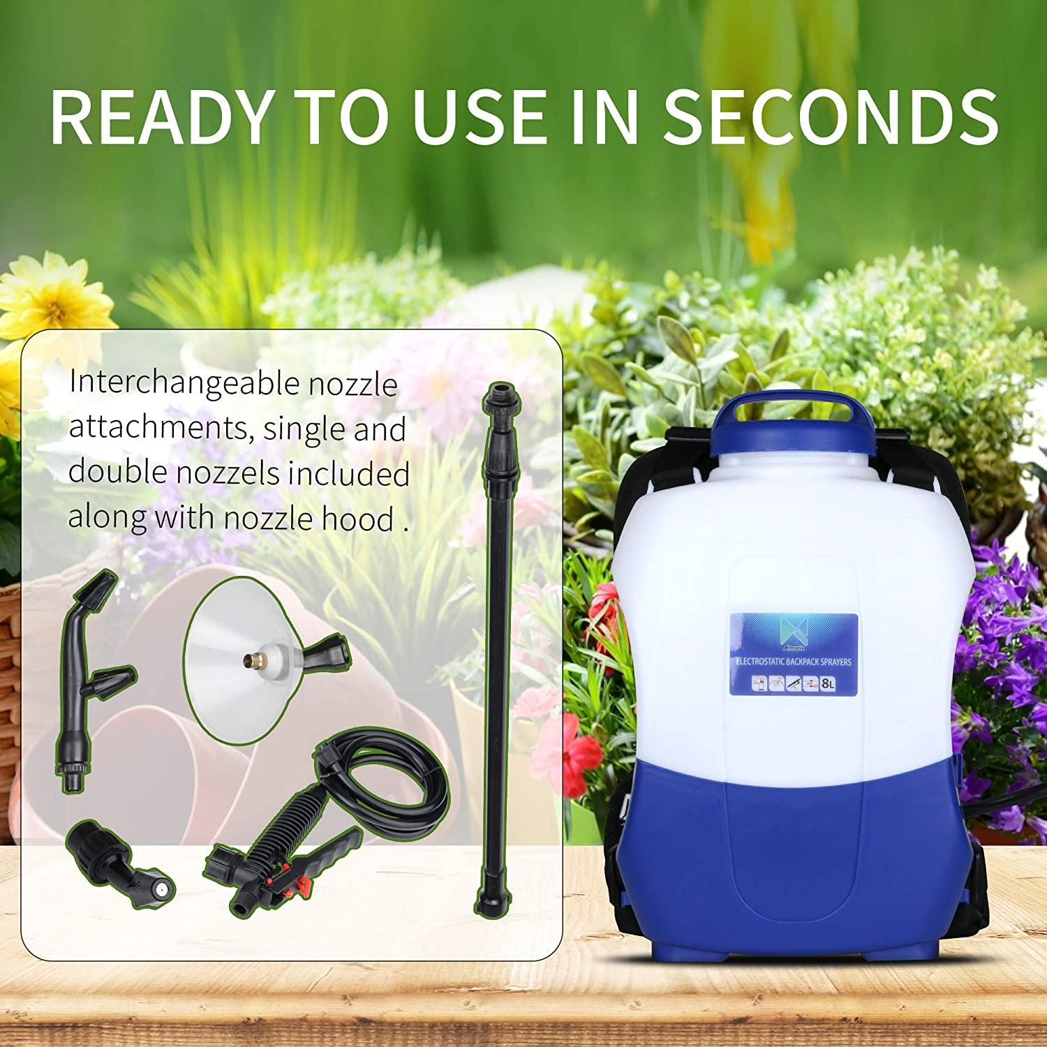 Almarix Electrostatic Sprayer for Disinfectants, Cordless Electrostatic Backpack Sprayer, Battery Powered Electrostatic Sprayer Machine - 2.11 Gal