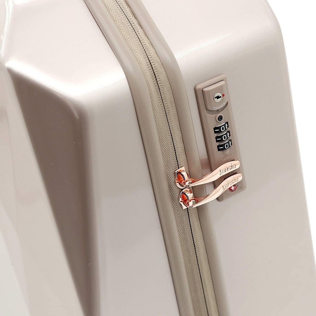 Women's 3D Gemstone TSA Lock Hardside Spinner Luggage, Rose Gold, 20-Inch Carry-On