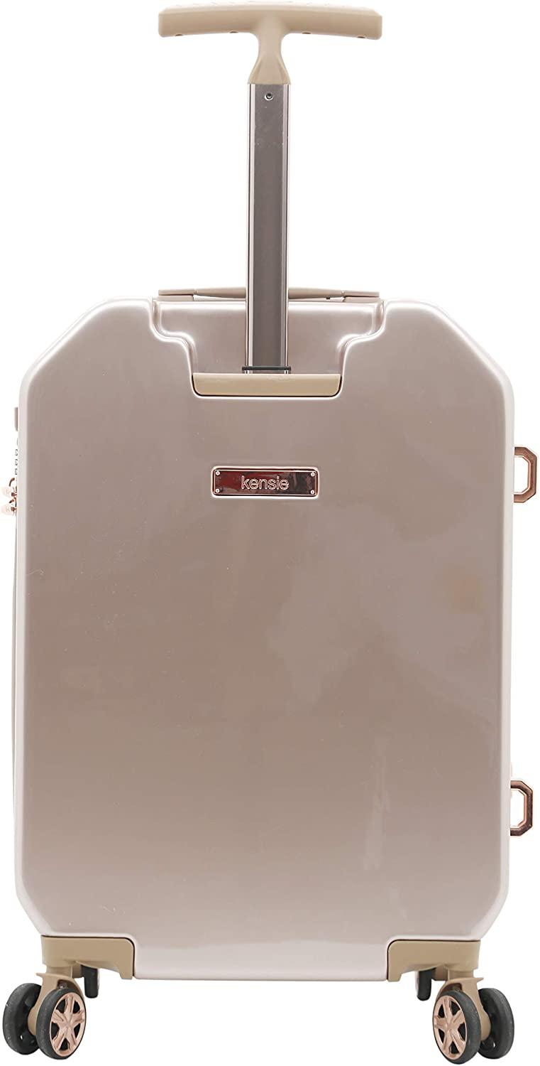 Women's 3D Gemstone TSA Lock Hardside Spinner Luggage, Rose Gold, 20-Inch Carry-On