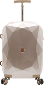 Women's 3D Gemstone TSA Lock Hardside Spinner Luggage, Rose Gold, 20-Inch Carry-On
