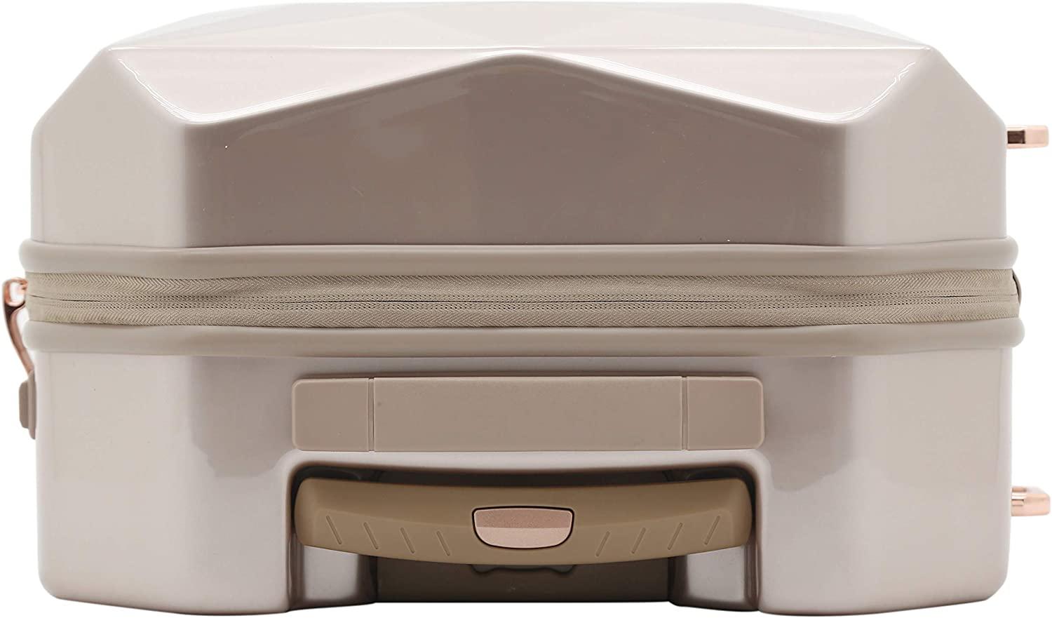 Women's 3D Gemstone TSA Lock Hardside Spinner Luggage, Rose Gold, 20-Inch Carry-On