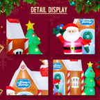 7.2 ft. W x 7 ft. H Christmas Inflatable Gingerbread House with Santa Clause Holiday Decoration, Fun Internal LED Lights