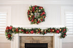 Village Lighting Floral Decorated Fir Clear Prelit LED Battery Garlands, 10" (Green)