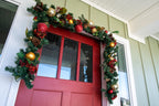 Village Lighting Floral Decorated Fir Clear Prelit LED Battery Garlands, 10" (Green)
