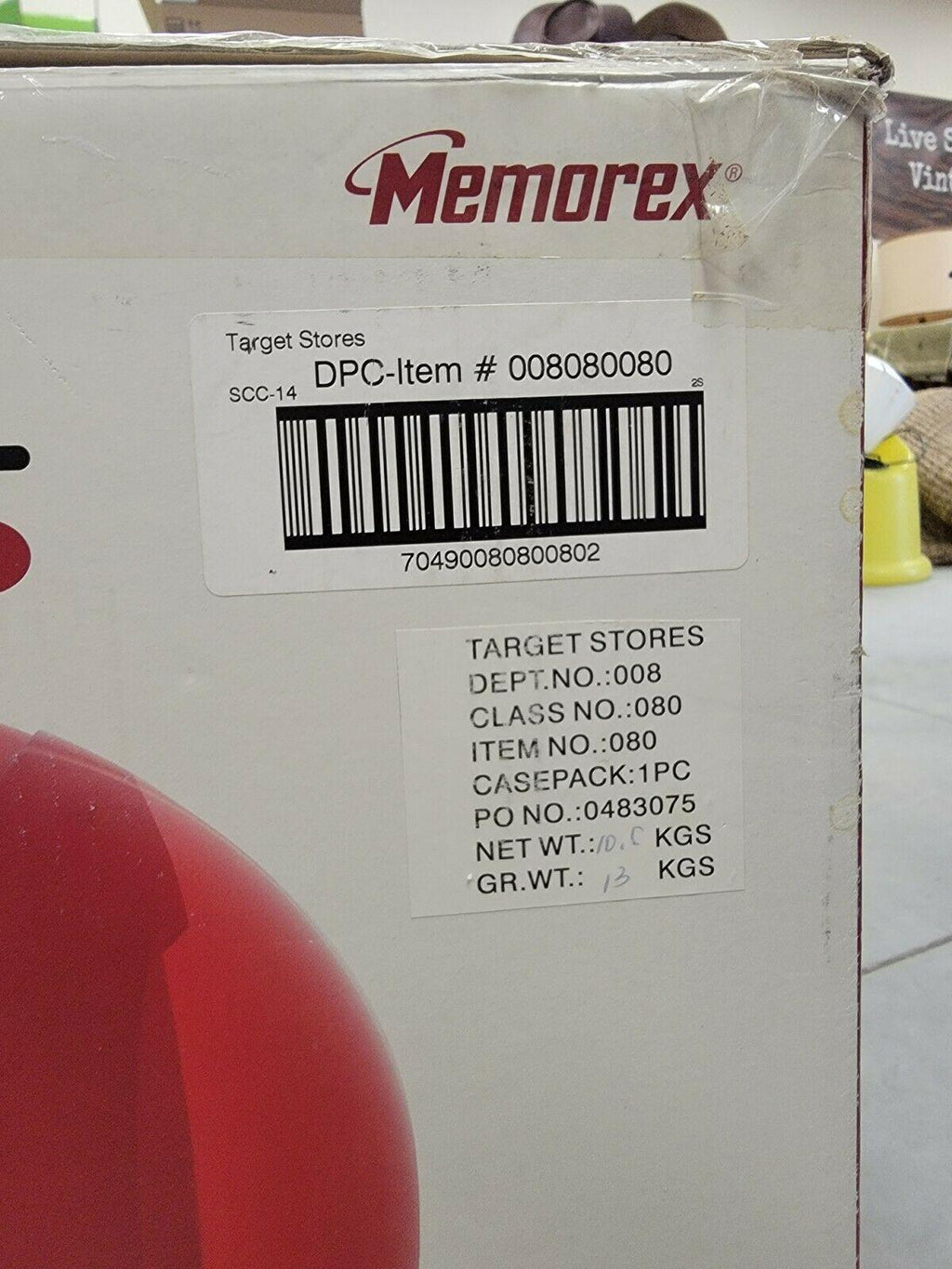 new in box atomic/space age mod memorex msp-tv1300 video ball 13" red sphere tv