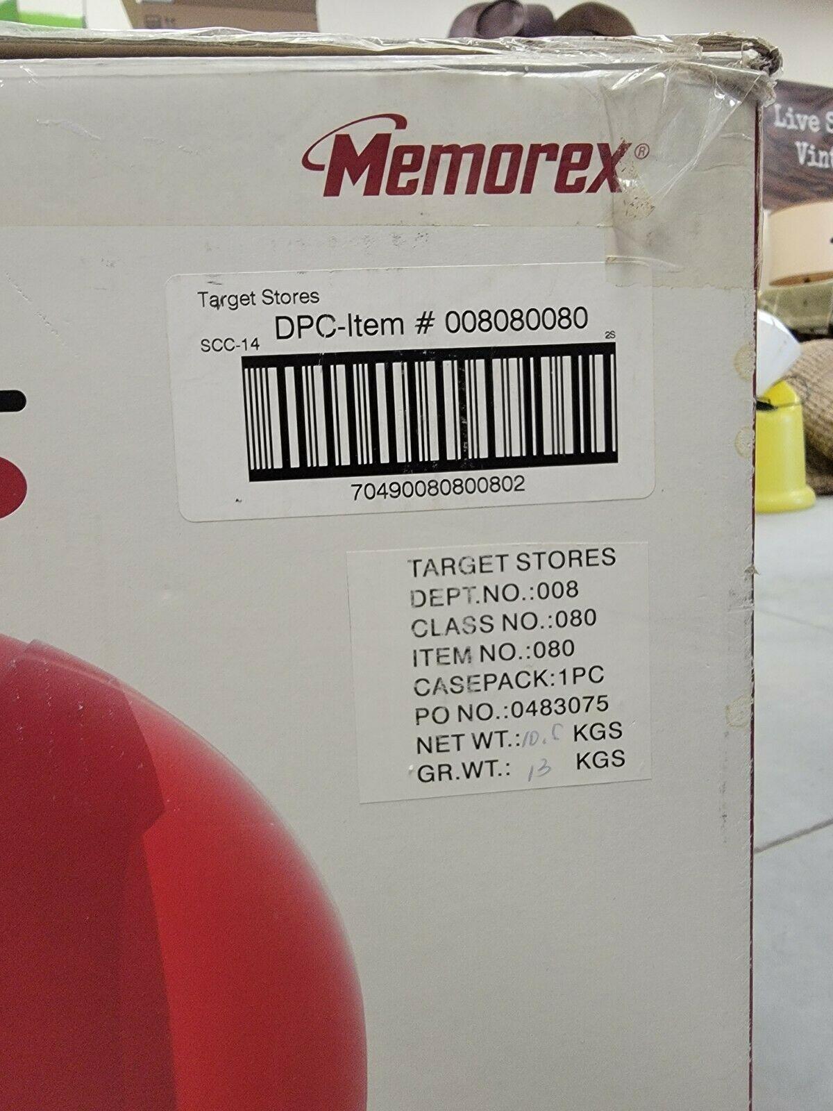 new in box atomic/space age mod memorex msp-tv1300 video ball 13" red sphere tv