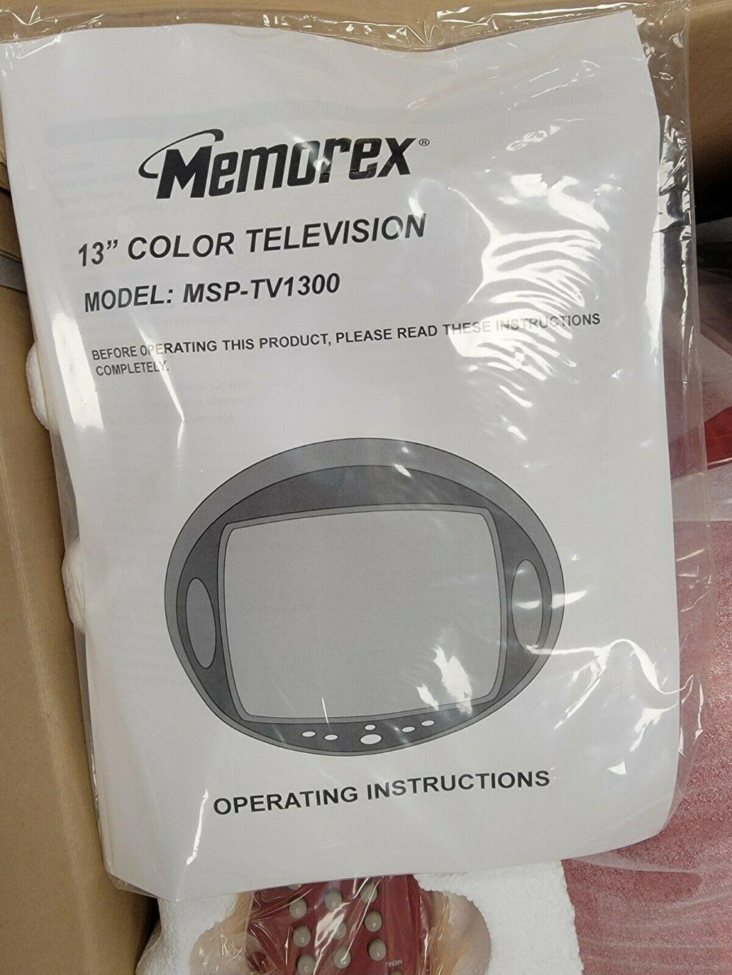 new in box atomic/space age mod memorex msp-tv1300 video ball 13" red sphere tv