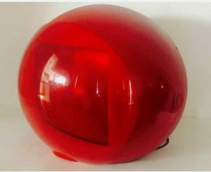 new in box atomic/space age mod memorex msp-tv1300 video ball 13" red sphere tv