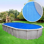 12' x 24' oval 8 mil blue space swimming pool solar blanket heater cover