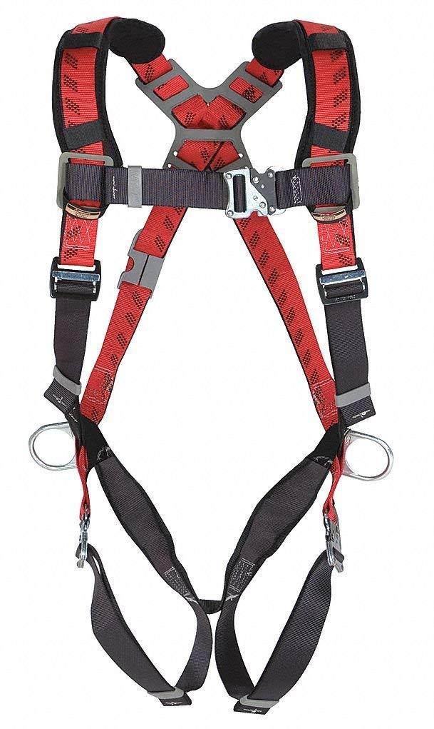 MSA 10041600 TechnaCurv Vest-Style Harnesses, Tongue Buckle Leg Straps, Qwik-Fit Chest Strap, Back D-Rings, Shoulder Padding, X-Large