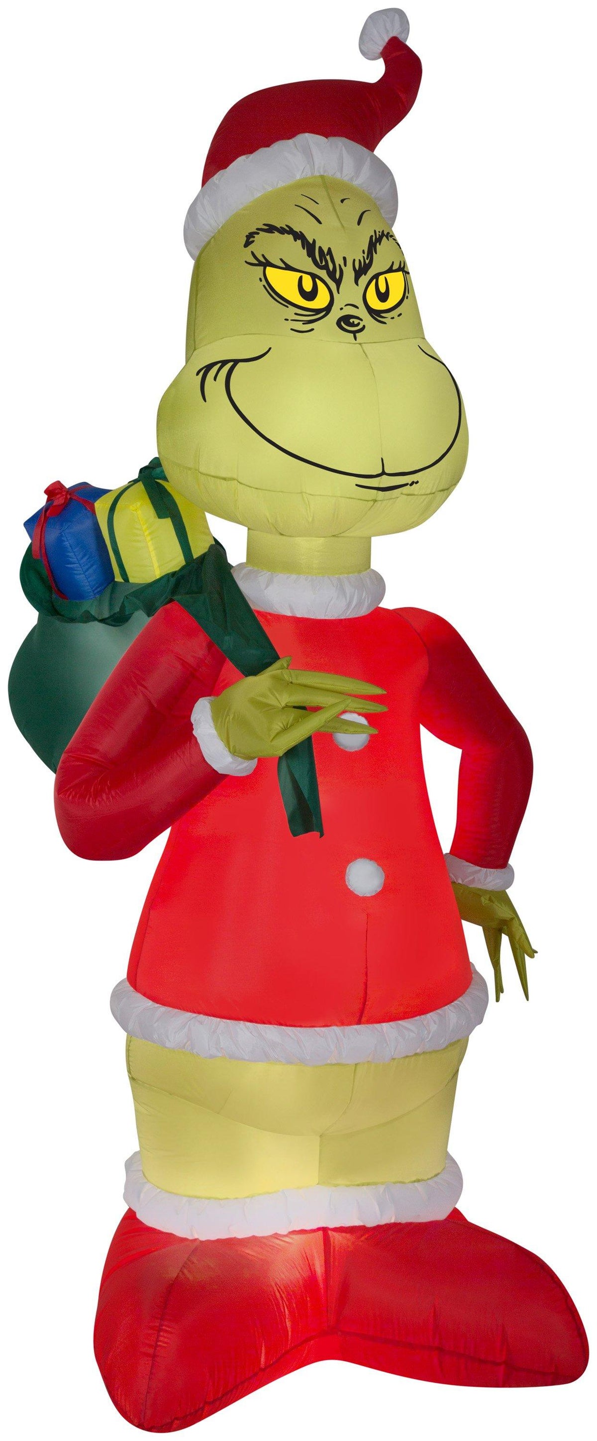 Grinch Santa with Presents Airblown Christmas Decoration