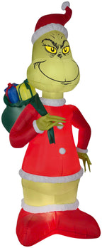 Grinch Santa with Presents Airblown Christmas Decoration