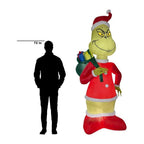 Grinch Santa with Presents Airblown Christmas Decoration