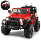 JOYLDIAS 12V Red Kids Ride on Truck Car Toys with MP3, LED Light, RC, Cover