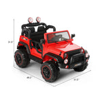 JOYLDIAS 12V Red Kids Ride on Truck Car Toys with MP3, LED Light, RC, Cover