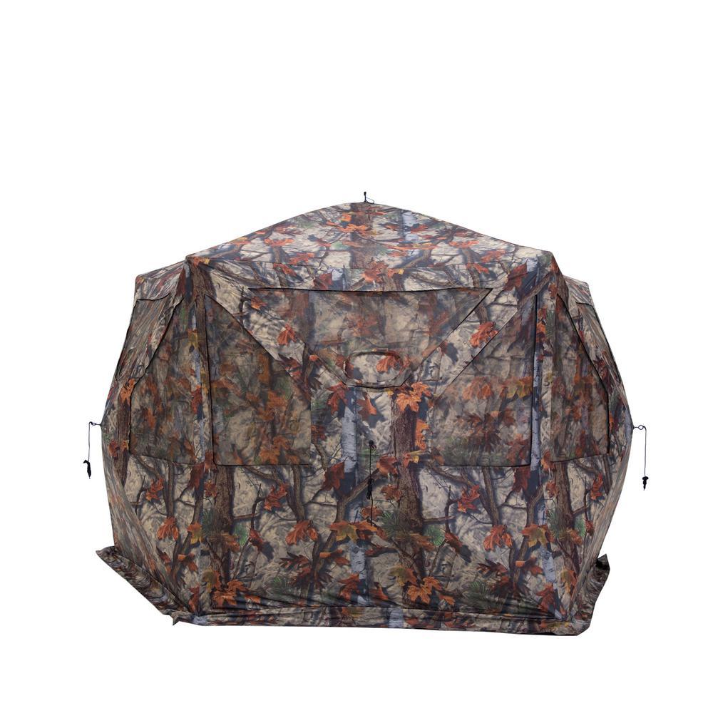Pentagon LarGround Hunting Hub Blind, Blood Trail Camo