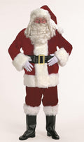 7-piece Burgundy Velvet Santa Suit Christmas Costume - Adult Size XXXL