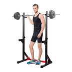 Ollieroo Multi-Function Barbell Rack Dip Stand Barbell Stand Weight Lifting Rack Gym Family Fitness Adjustable Squat Rack Weight Lifting Bench Press Dipping Station, Height Ran40.6" to 64.2"