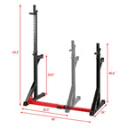 Ollieroo Multi-Function Barbell Rack Dip Stand Barbell Stand Weight Lifting Rack Gym Family Fitness Adjustable Squat Rack Weight Lifting Bench Press Dipping Station, Height Ran40.6" to 64.2"