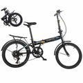 Wjhwsx Follure 20 In., 7 Speed Foldable Bicycle with Back Seat, Mini Compact Road Bike for Leisure City, Urban Commuters for Men and Women
