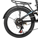 Wjhwsx Follure 20 In., 7 Speed Foldable Bicycle with Back Seat, Mini Compact Road Bike for Leisure City, Urban Commuters for Men and Women