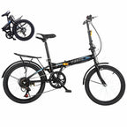 Wjhwsx Follure 20 In., 7 Speed Foldable Bicycle with Back Seat, Mini Compact Road Bike for Leisure City, Urban Commuters for Men and Women