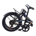 Wjhwsx Follure 20 In., 7 Speed Foldable Bicycle with Back Seat, Mini Compact Road Bike for Leisure City, Urban Commuters for Men and Women