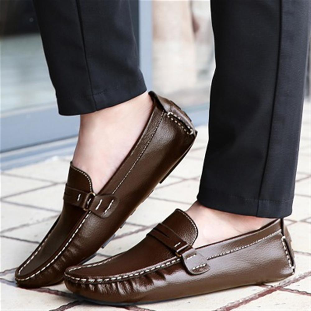 Shoes - Men Genuine Leather Loafer Boat Shoes