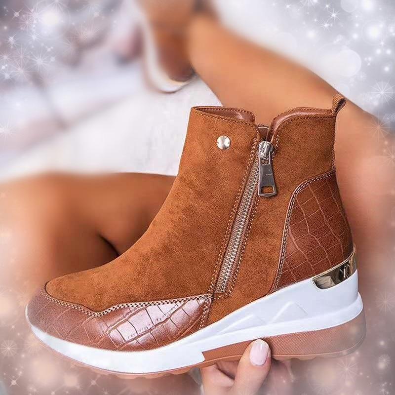 Ladies Comfortable Side Zipper Sports Boots