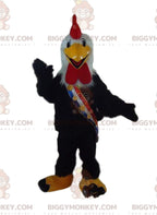 Black rooster BIGGYMONKEYmascot costume, chicken costume, hen fancy dress