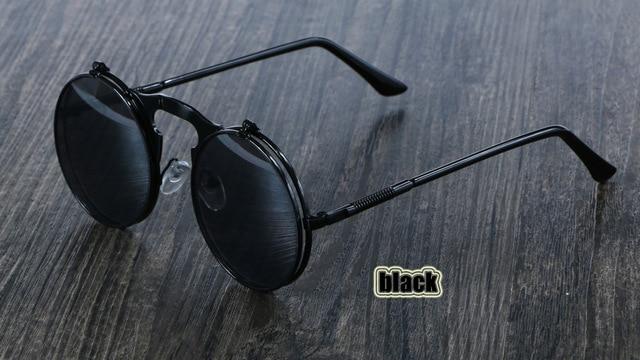 Steampunk Round Metal Double Metal Sunglasses