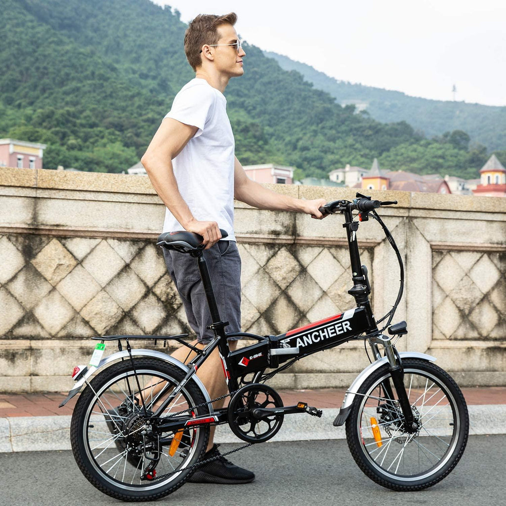 ANCHEER Folding Electric Bike Ebike, 20 Inch Electric Bicycle with 36V 8Ah Removable Lithium-Ion Battery, Ebike with 250W Motor and 7 Speed Gears