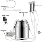qlwykj 14l/7l electric milking machine for goat cow, vacuum pulsation suction pump milker machine, mini household milking machine, farm goat milking supplies cow milker