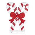 6 ft Cool White LED Candy Canes with Bow Holiday Yard Decoration
