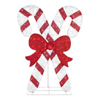 6 ft Cool White LED Candy Canes with Bow Holiday Yard Decoration