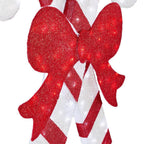 6 ft Cool White LED Candy Canes with Bow Holiday Yard Decoration