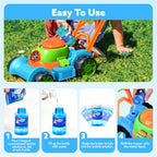 Bubble Lawn Mower Toddler Toys - Spill-Proof Bubble Machine Pretend Gardening Play Toy for A1 2 3 1-3 Year Old Baby Boys Indoor Outdoor Use, Summer Birthday Gifts (Blue)