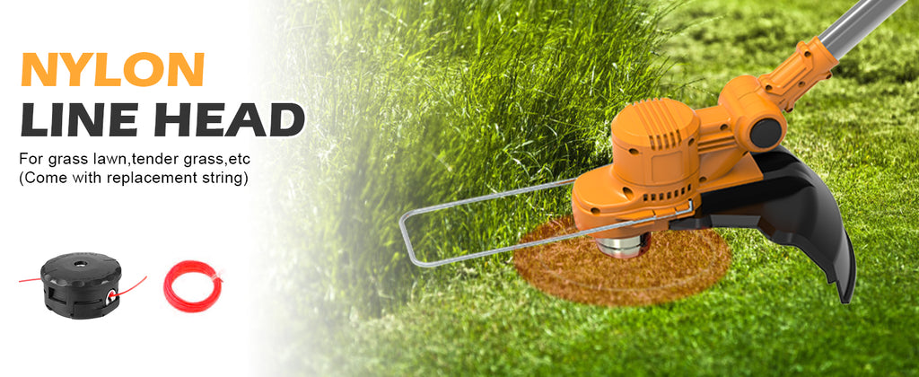 Electric Weed Wacker Cordless,4 in 1 Weed Eater Battery Powered Brush Cutter,9''Grass Trimmer Stringless Weed Trimmer Lawn Mower Edger Metal Blade Battery(2 x 21V 4.0Ah Batteries &amp; Charger)