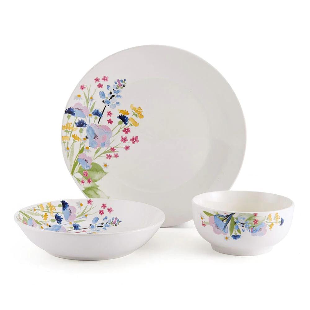 Flower Meadow 18 Piece Dinnerware Set, Service for 6