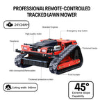 Remote Control Lawn Mower, 20 Inch Cutting Width, Adjustable Height 0.79-5.9 Inches, Track ,All-Terrain for Steep Slopes Tall Grass LarLawns