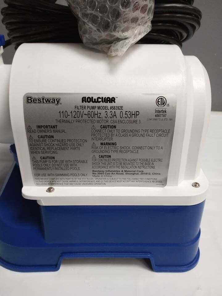 bestway 58392e flowclear 2500 gph above ground swimming pool water filter pump
