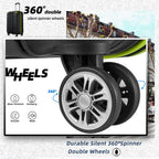 Luggage Suitcase, 7 PCS Luggage with Spinner Wheels ,28 inch Suitcase with TSA Lock, Large Hardside Luggage (Black/Green, 28")