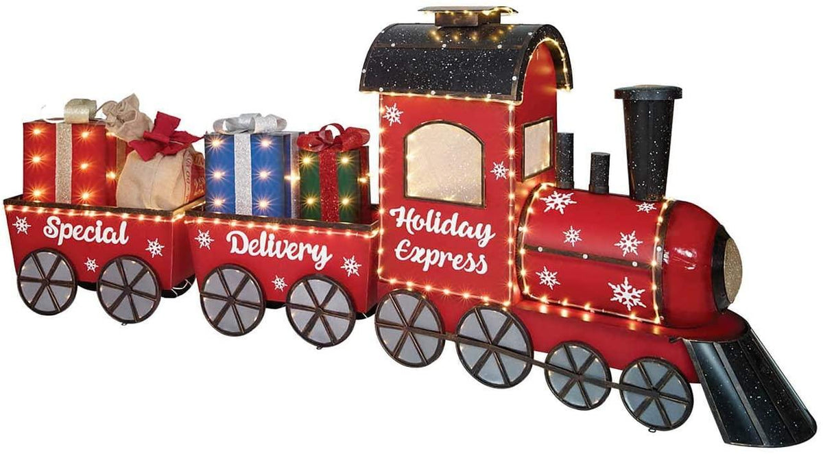 Pre-Lit LED  Christmas Holiday Express 80" Outdoor Train Set Yard Decor