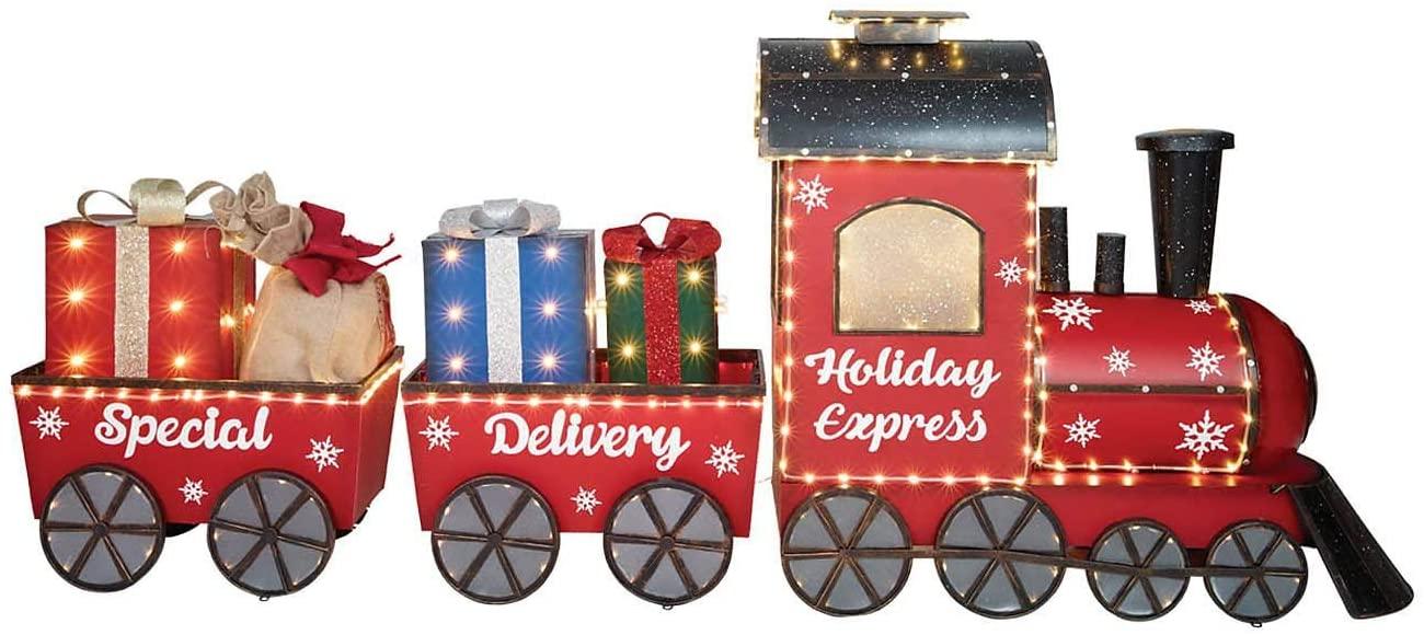 Pre-Lit LED  Christmas Holiday Express 80" Outdoor Train Set Yard Decor