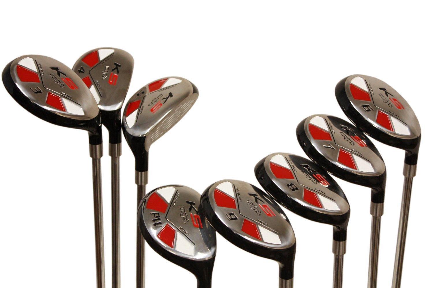 Senior Men’s Majek Golf All Hybrid Complete Full Set, which includes: #3, 4, 5, 6, 7, 8, 9, PW Senior Flex Total of 8 Right Handed Utility “A” Flex Clubs